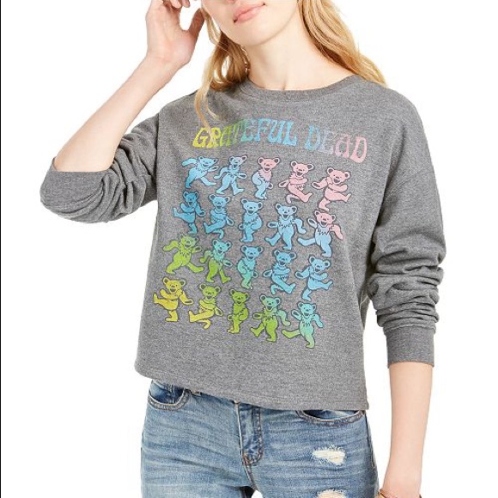 NEW Grateful Dead Dancing Bears Cropped Sweatshirt